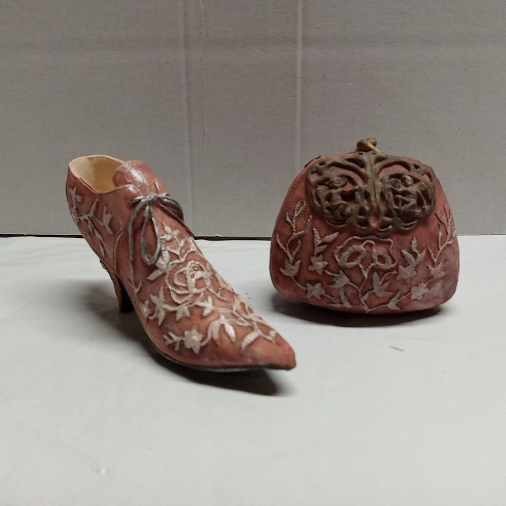 Vintage Miniature Hi Heel Shoe and Handbag Figurine Collectibles